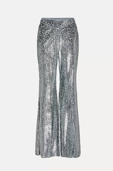 Encanto lurex fil coupe velvet flare pants-Pant-Forte Forte-Debs Boutique